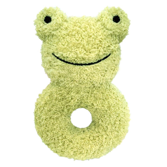 Baby Frog Soft Rattle Toy, Plush Frog Infant Shaker Rattle Easy-Grasp Stuffed Animal Toy, Gifts for Newborns Babies Toddlers Boys Girls, Green, 6 Inches