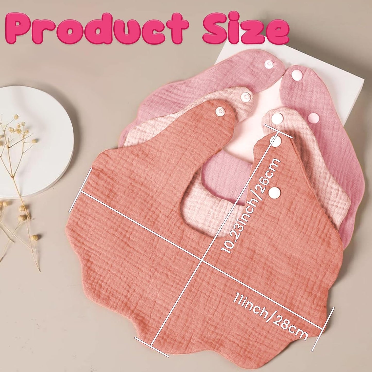 Baby Bibs Muslin Drool Teething Drooling Bibs for Baby Girl Boy Muslin Cotton