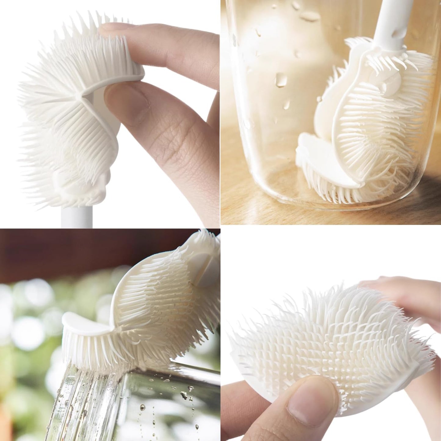 360° Flexible Silicone Bottle Brush with Long Handle, Deep Cleaning Brush for Long Bottle, Narrow Neck Bottle, Water Bottles, Baby Bottles, Flasks (1PCS)