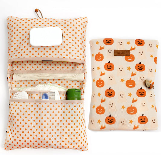 HAMUR Baby Diaper Bag Organizer – Travel-Friendly, Compact & Foldable | Stroller Pouch for Newborn Essentials – Must-Have for Boys & Girls (Halloween)