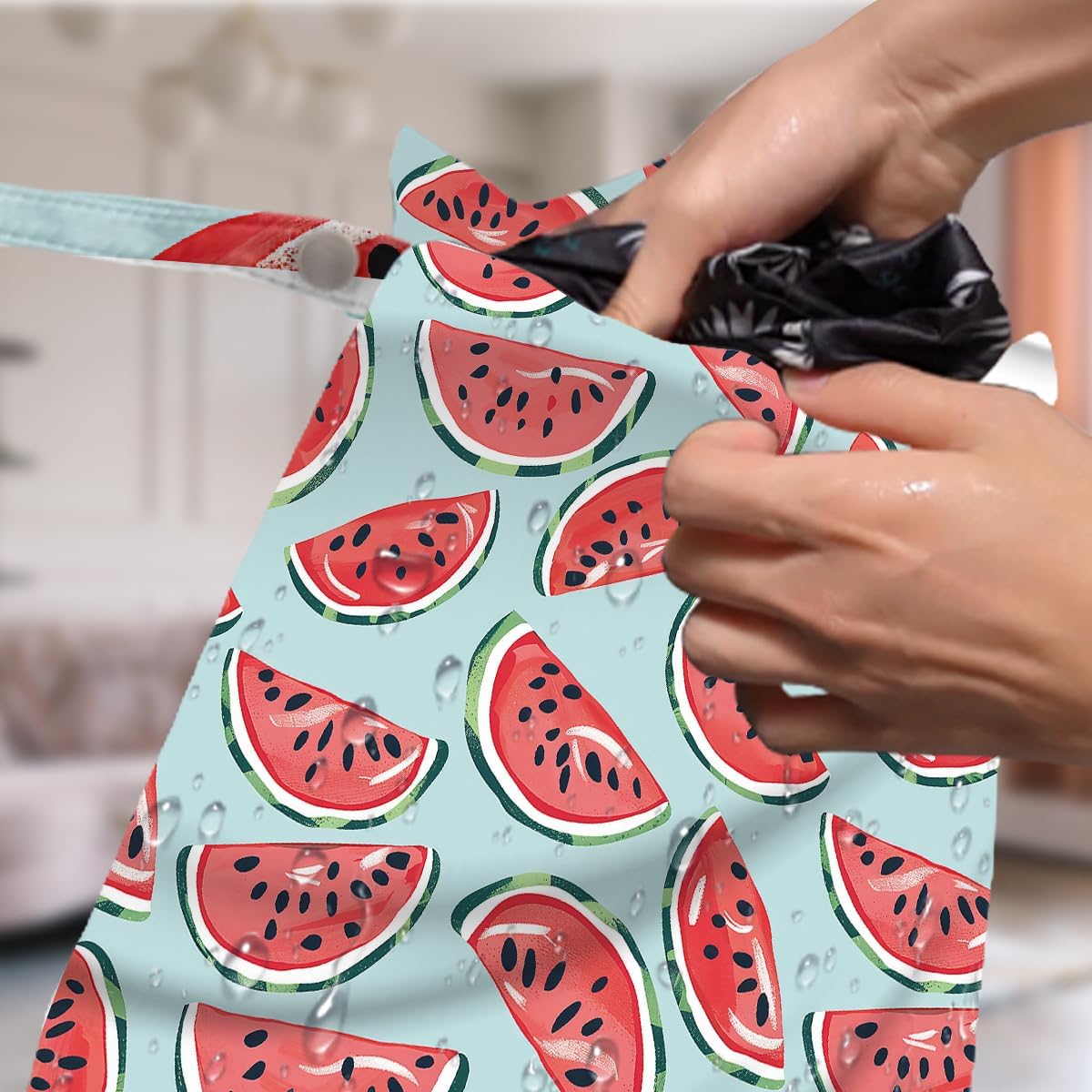 4 Pack Cute Fruit Wet Bag Waterproof Washable Reusable Wet Dry Bag for Swimsuit Clothes Cloth Diaper Travel Beach Pool Yoga Gym Toiletries Travel Beach Essentials Lemon Strawberry Watermelon