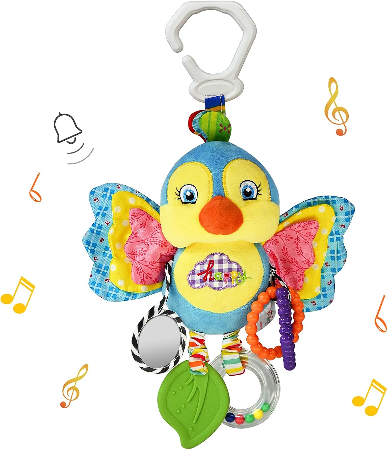Baby Rattles Toys with Teether,Bed Bell for Toddler in pram,Gifts for Baby Aged 3 Months or More (Bird)