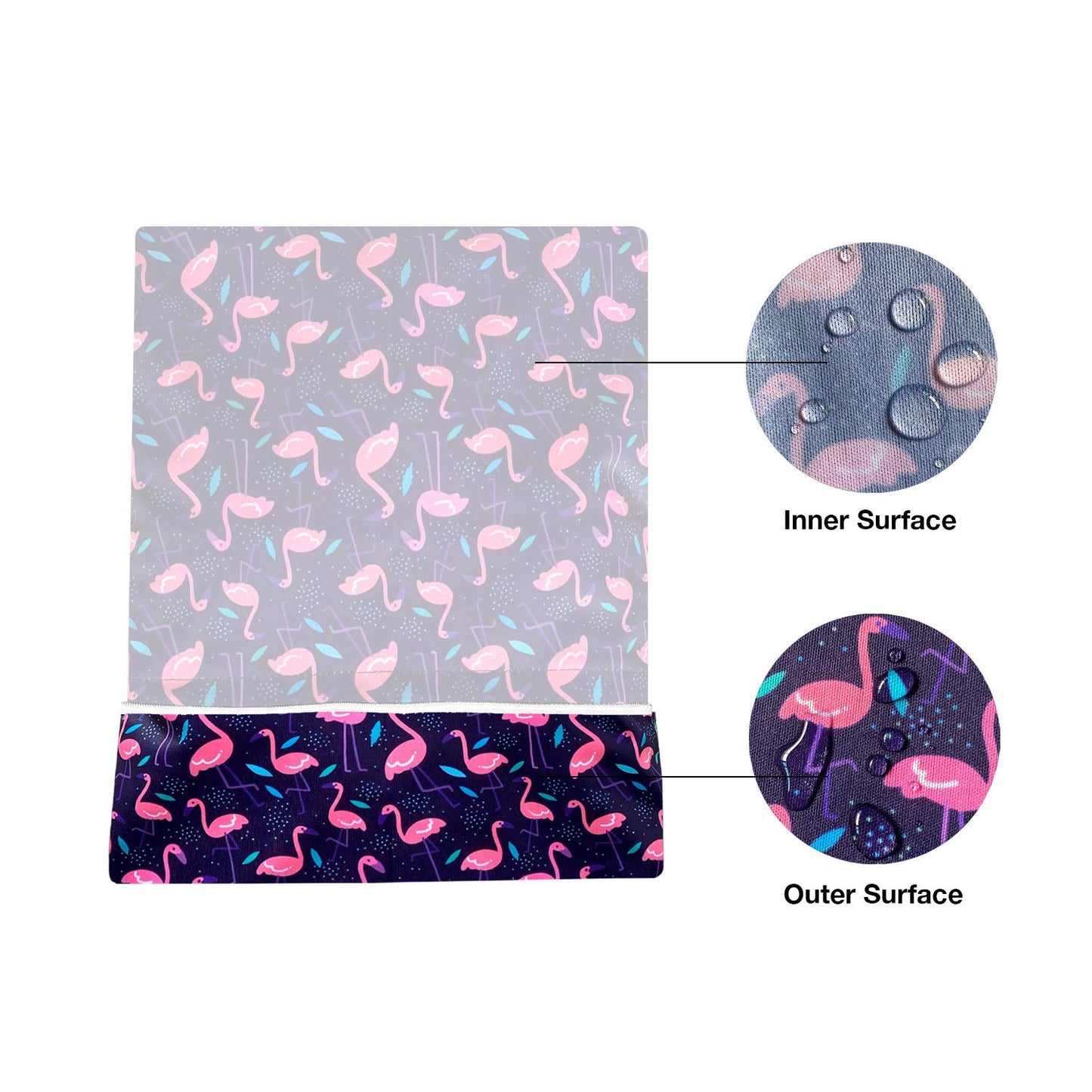 FLOCK THREE 4pcs Waterproof Wet Bag Reusable for Wet Clothes Baby Diapers Stroller Swimsuit Travel Reusable toiletries Pouch Small and Larger Electronics case 4 Pack (Flower Fantasy)