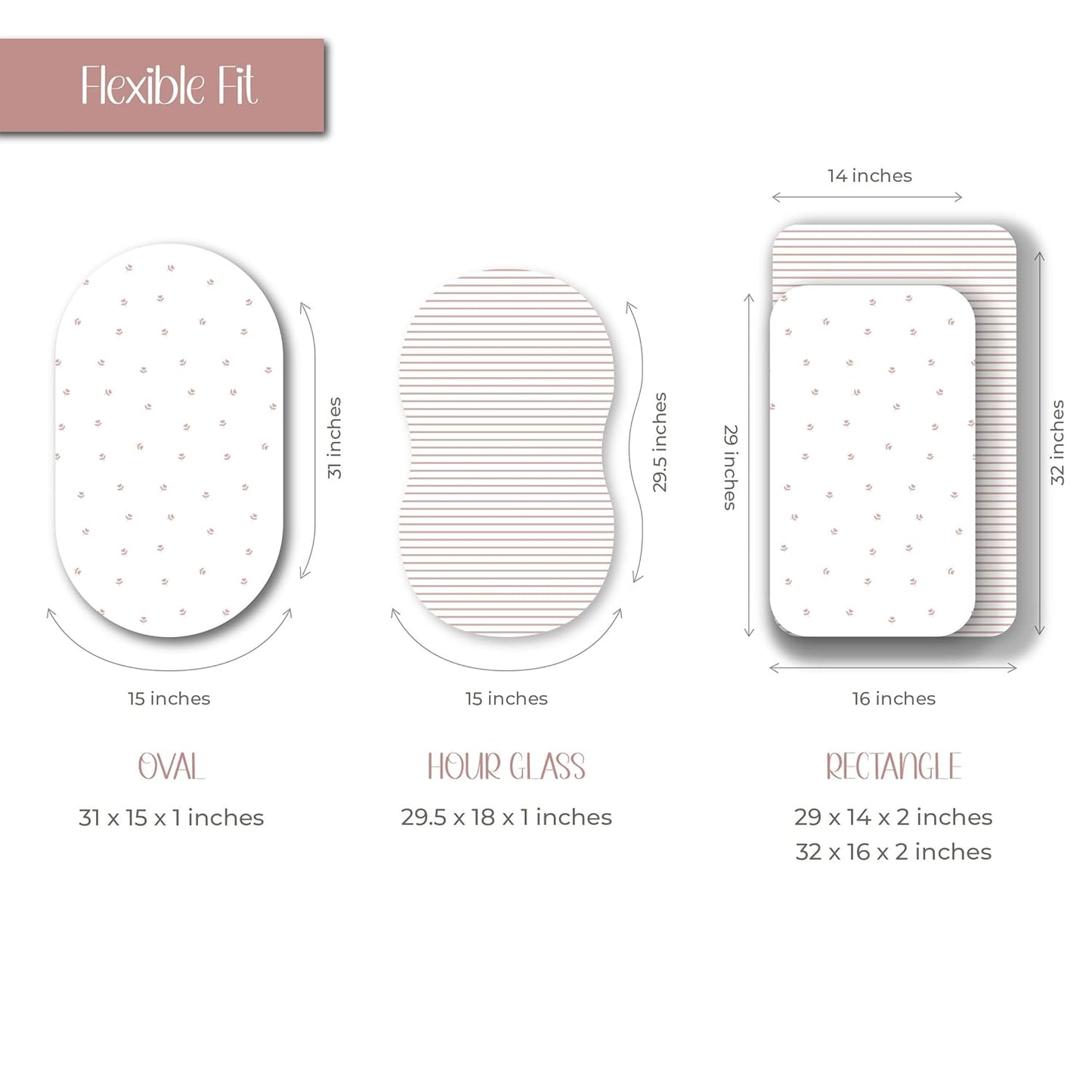 Ely’s & Co. Bassinet Sheets, Baby Girl Fitted Bassinet Mattress Sheet Set - 2 Pack, 100% Jersey Knit Cotton, fits Oval, Hourglass and Rectangle Bassinet Mattress, Pink Tulip, 32”x16”x3”