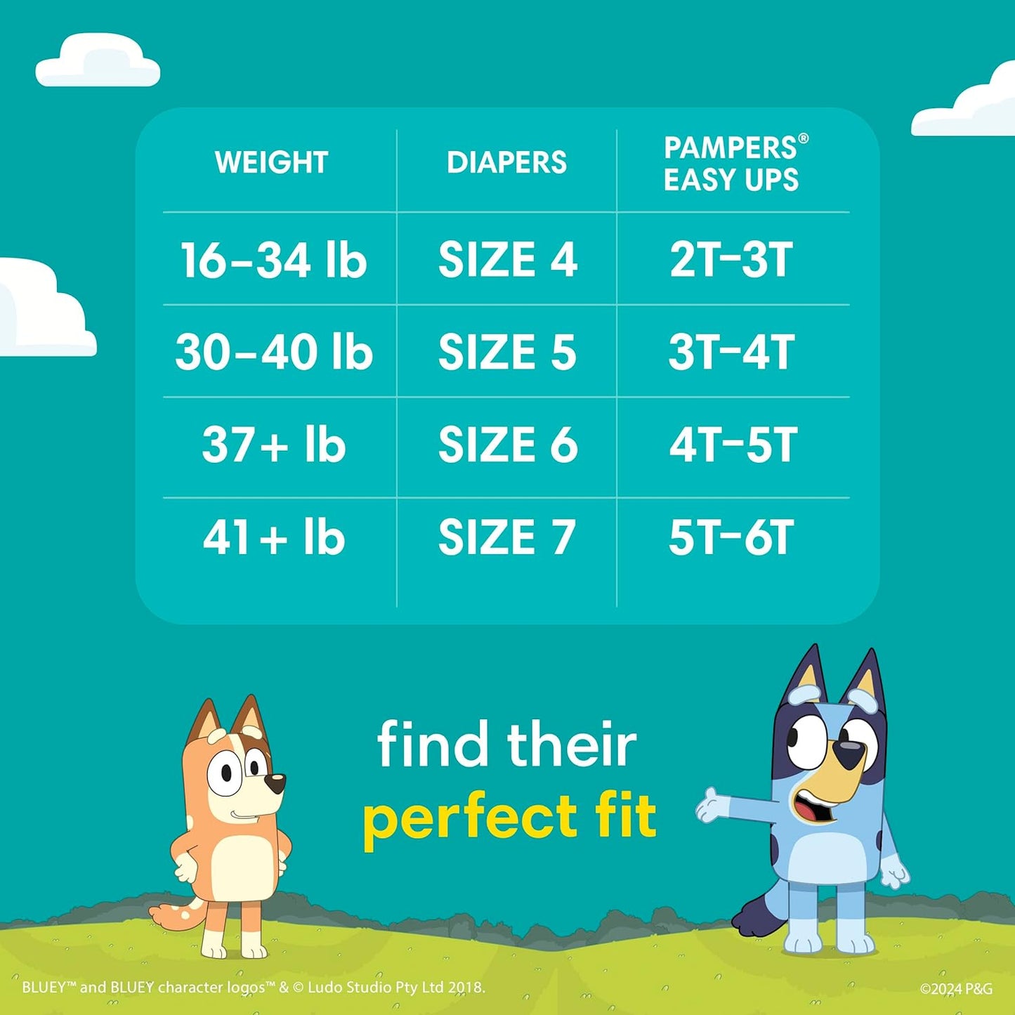 Pampers Training Pants - Easy Ups Boys & Girls Bluey - Size 4T-5T, 18 Count, Children's Potty Underwear (Packaging May Vary)