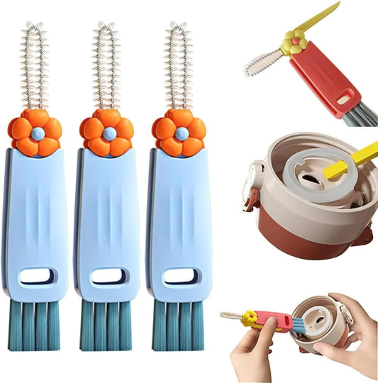 Upgraded 3 in 1 Cup Lid Cleaning Brush, 2025 New Multifunctional Lid Cleaner Brush, Bottle Cleaner Brush for Coffee Cups Lid Gap, Home Kitchen Crevice Cleaning Brush Tools