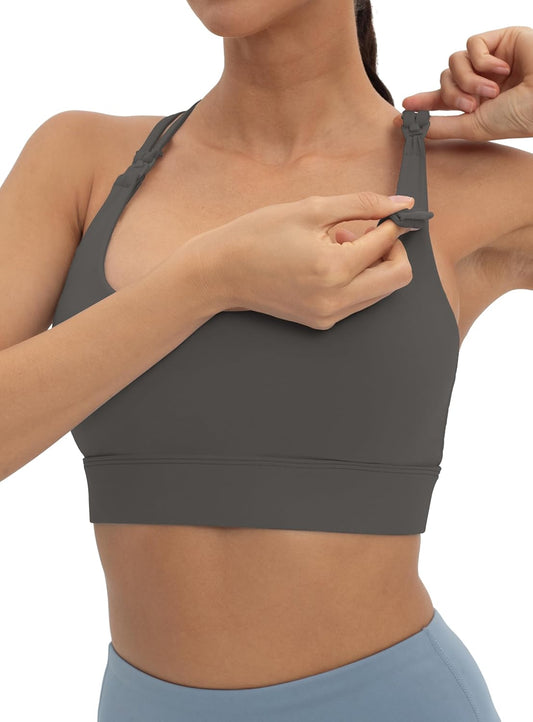 V VOCNI Nursing Bras for Breastfeeding Maternity Sports Bras Tank Top Sexy Crisscross Back Workout Yoga Pregnancy Bra