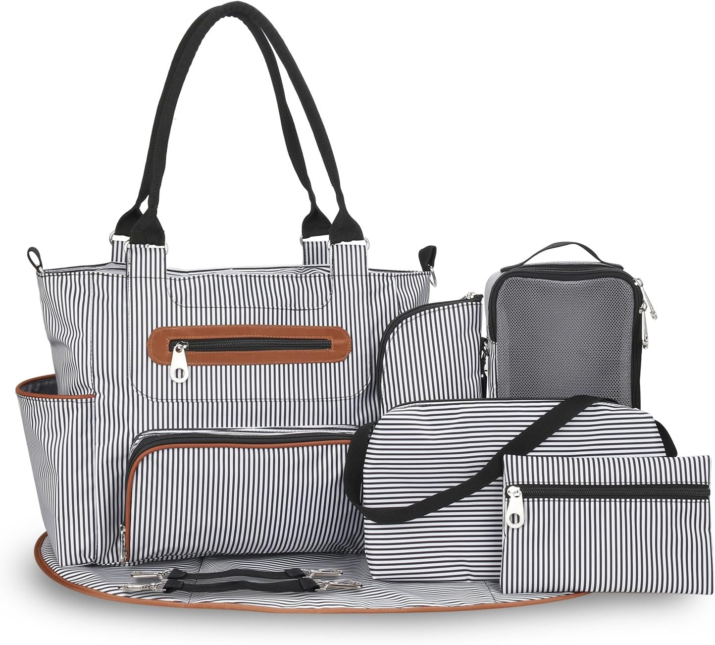 5PCS Baby Diaper Bag Set, Large Baby Doll Diaper Backpack