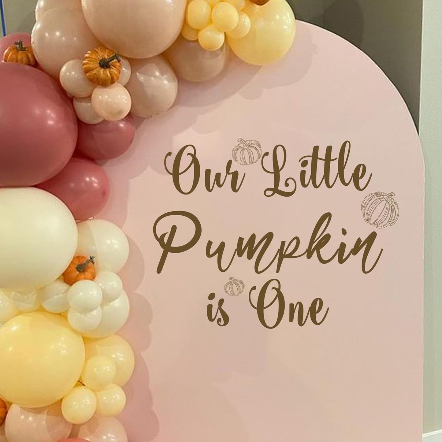 Our Little Pumpkin is One Decal - Little Pumpkin 1st Birthday Decorations Decal, Fall Halloween First Birthday Decor, My First Thanksgiving Birthday Decor Sticker for Backdrop, Balloon Arch