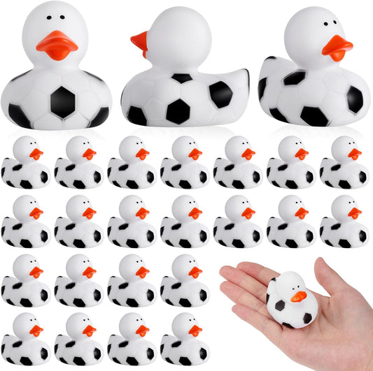 Deekin 50 Pcs Rubber Duck 2 Inch Bulk Sport Party Favors for Birthday Party Decorations Club Player Gift (Soccer)