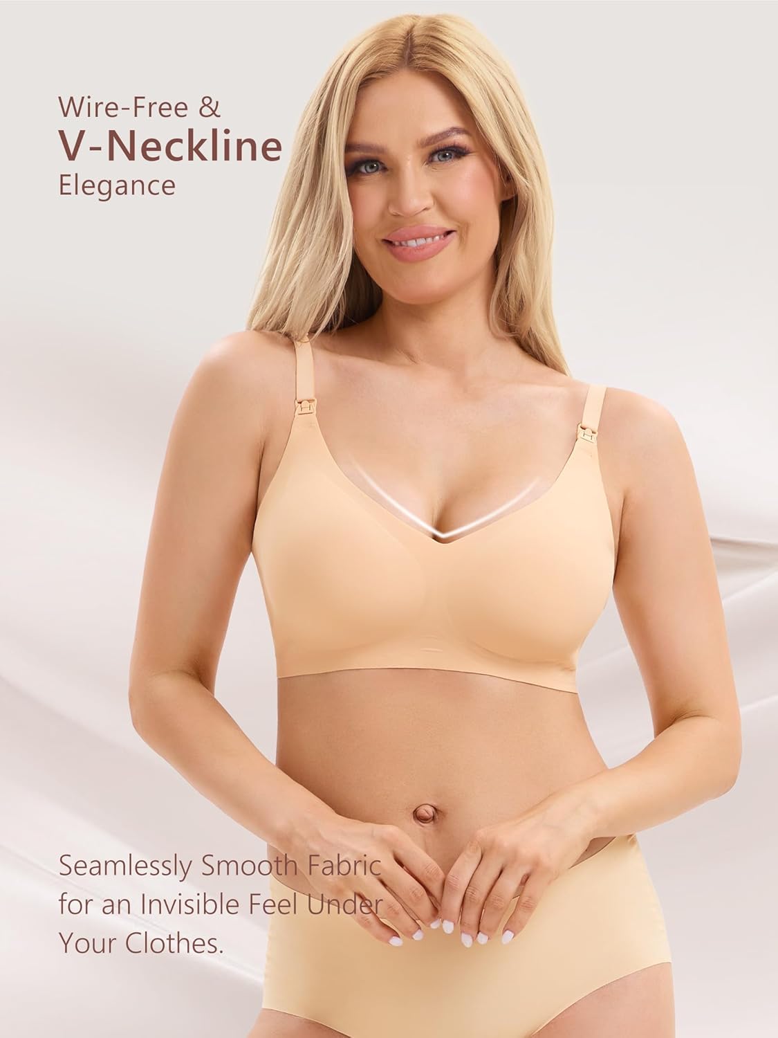 Angelhood 3 Pack Nursing Bras for Breastfeeding Seamless Pregnancy Maternity Bra Wireless Sleep Bralette with Extenders