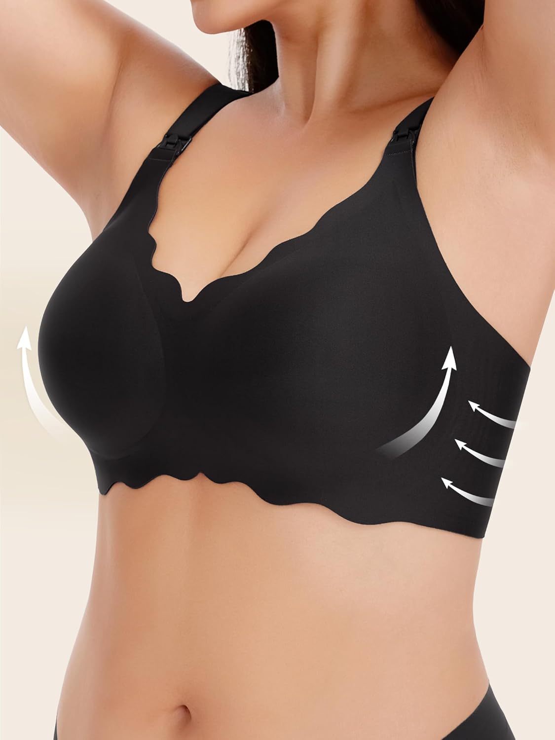Angelhood Nursing Bras for Breastfeeding Ultra Comfort Seamless Maternity Bra Wireless Pregnancy Bralette with Bra Extender