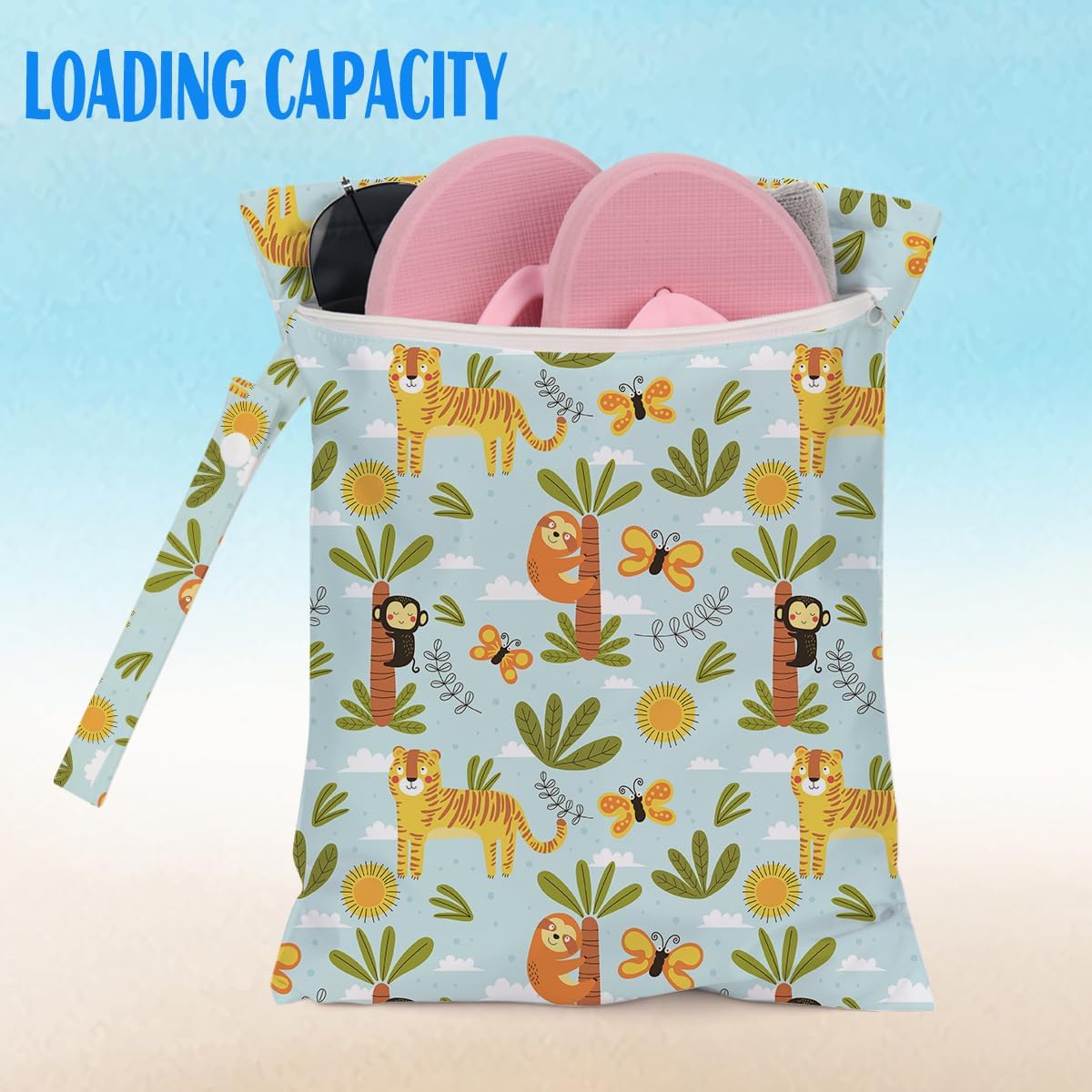 Wet Bag for Baby Swimsuit Dirty Clothes Diaper Yoga Gym, Wet Dry Bag, Beach Vacation Essential for Travel Poor Bathing Daycare Soiled Items
