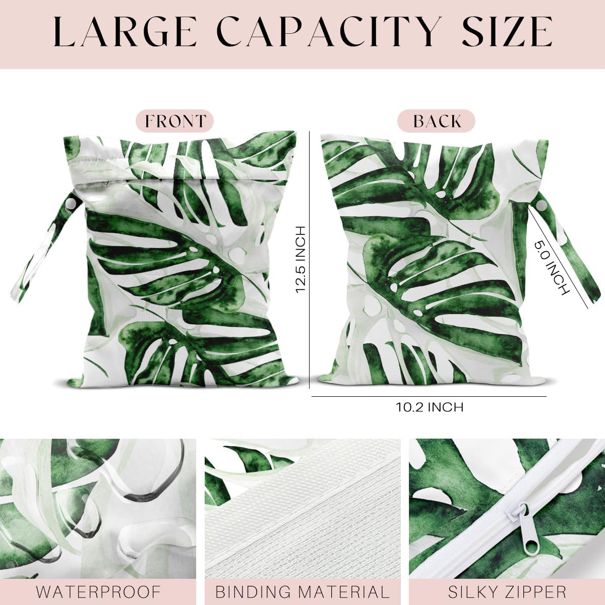 4 Pcs Waterproof Beach Essentials - Wet/Dry Bags for Pool, Swimsuit, Diapers, Makeup, Cruises & Travel