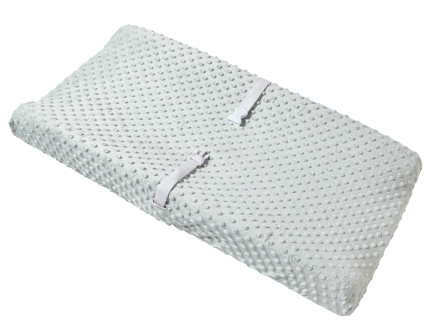 Solid Changing Table Pad Cover Cradle Sheet, Fits 32"/34''x16 Contoured Diaper Changing Pad, Ultra Soft Cozy Dots Plush Changing Table Covers, Breathable Wipeable Removable (Sea Foam)