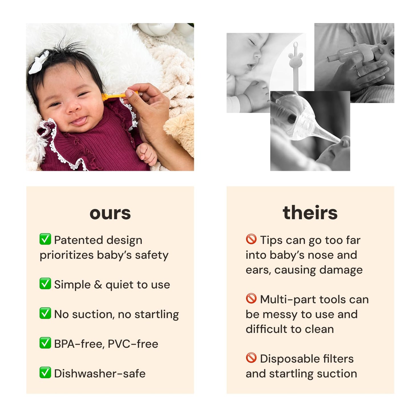 oogiebear: Baby Nose Cleaner & Ear Wax Removal Tool - Safe Booger & Earwax Removal for Newborns, Infants, Toddlers - Dual-Ended - Essential Baby Stuff, Diaper Bag, 2-Pack Orange with case