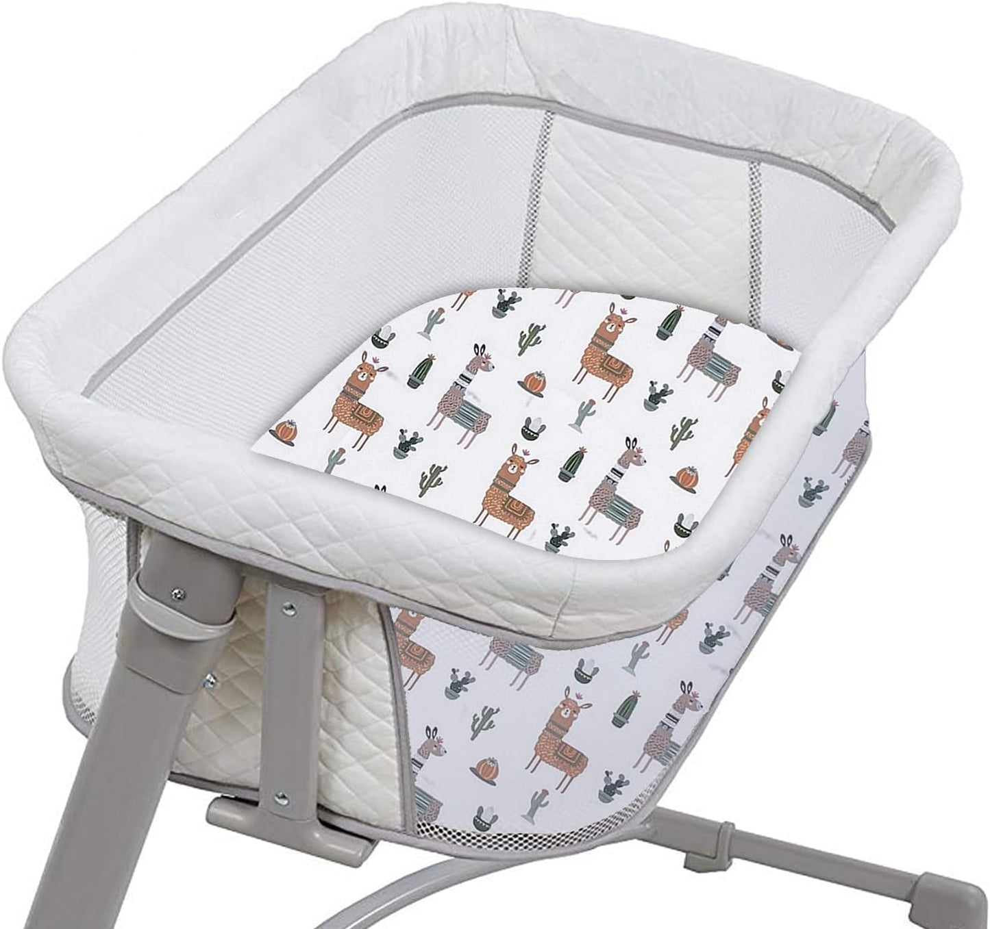 AMROSE 3 Pack Heavenly Soft Bassinet Sheets for Baby Universal Fitted for Various Cradle and Bassinet Mattress Pad, Silk Touch Gentle Breathable Microfiber, Alpaca & Feather