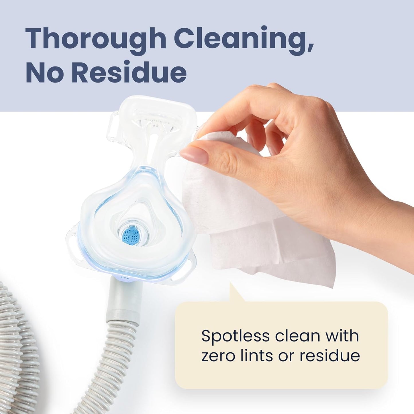 Unscented CPAP Wipes, 150-Pack Travel Wipes, Thick Lint-Free Fabric for Mask, Tube & CPAP Machines, Enhanced Moisture & Easy Pull Design