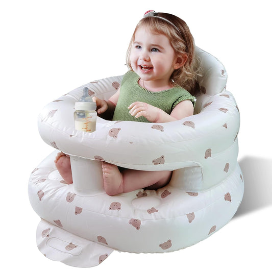 Inflatable Baby Seat for 3-36 Months Babies, Blow up Baby Chair with Built-in Air Pump, PVC Material, Full Enclosure Protection, Outdoor Travel Inflatable Chair for Infant