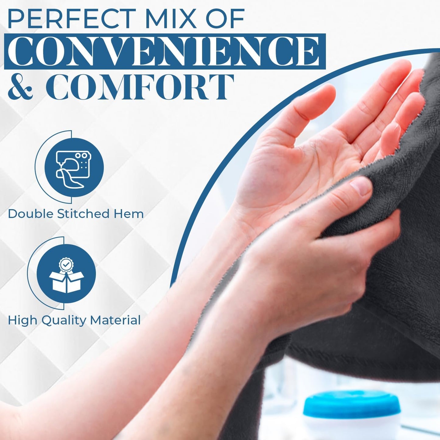 DAN RIVER 6-Pack Premium Hand Towels (16x28 Inches) - 100% Cotton, Ultra Soft, Lightweight, Highly Absorbent Towels for Bathroom, Spa, Gym, Salon, Hotel, and Travel - 550 GSM – Charcoal