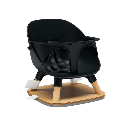 Lalo The Booster Seat for Babies & Toddlers, Children's Booster Seat, Easy to Clean Five-Point Safety Harness & Durable Non-Toxic Plastic Seat & Belly Bar - Licorice