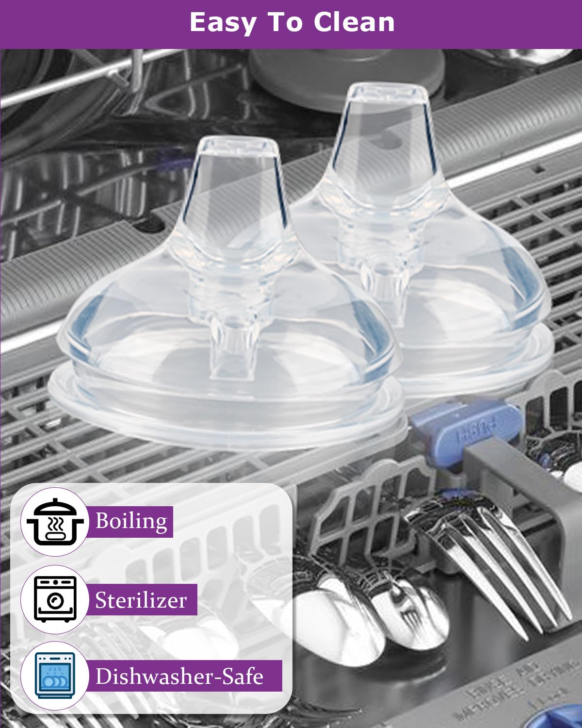 Sippy Spout Nipples for Comotomo Baby Bottles,100% Soft Silicone Sippy Cup Nipples,Variable Flow Conversion Nipple,6+ Months,4 Count