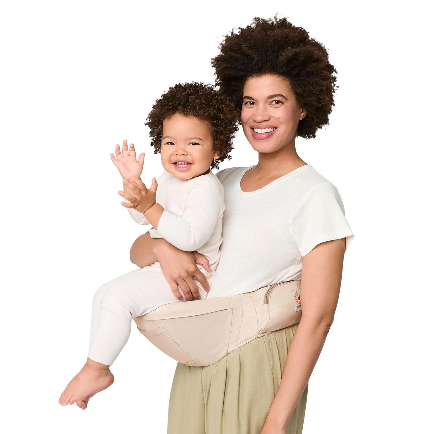 Ergobaby Ergonomic Baby Carrier Hip Seat with Storage, Comfortable Wide Waistbelt and Lumbar Support (17-45 lb) from The Brand Leader in Carriers, Lift Hip Seat, Natural Beige