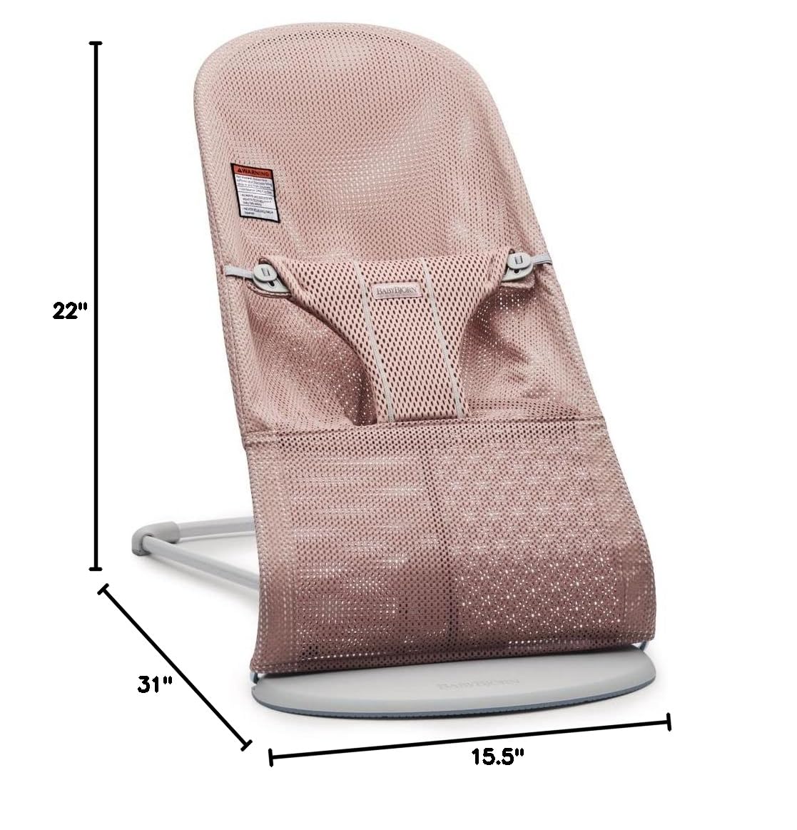 BabyBjörn Bouncer Bliss, Mesh, Dusty Pink
