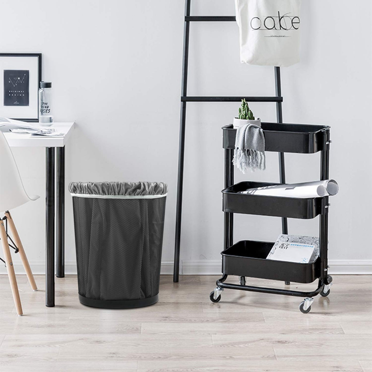 ALVABABY 2 Pack Reusable Diaper Pail Liner for Cloth Diaper,Rubbish Bag,Laundry,Fits for 13.3 Gallon Trash Can and Diaper Pails,Kitchen Garbage Cans Black +Gray PL-B2629