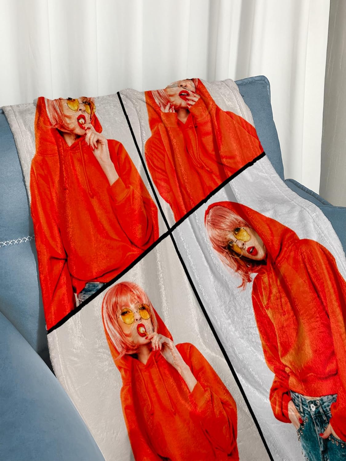 Custom Blanket with Photos Text Personalized Blankets Thows with Picture Customizable Photo Blanket Gifts for Mom Dad Couple Girlfriend Boyfriend Wife Husband, 60 * 80in