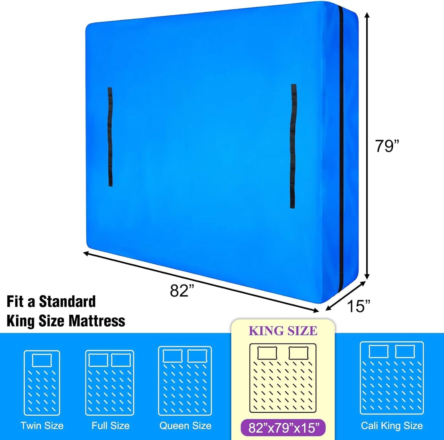 MorTime Mattress Bags for Moving and Storage, Zippered Mattress Storage Bag with 8 Strong Carrying Handles, Reusable Mattress Protector Cover Moving Supplies (King)