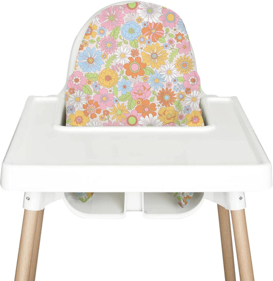 Nibble and Rest Highchair Insert Cover, Compatible for IKEA Antilop Highchair, High Chair Accessories Stain-Proof and Wipeable Insert Cover (Cushion NOT Included)(Funflorals)