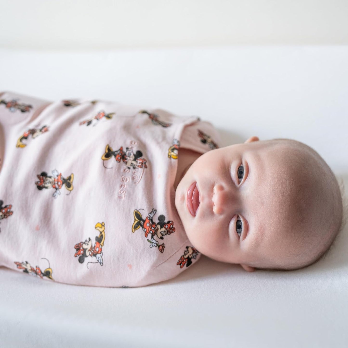 HALO Disney Baby 100% Cotton Sleepsack Swaddle, 3-Way Adjustable Wearable Blanket, TOG 1.5, Minnie Fun, Newborn, 0-3 Months