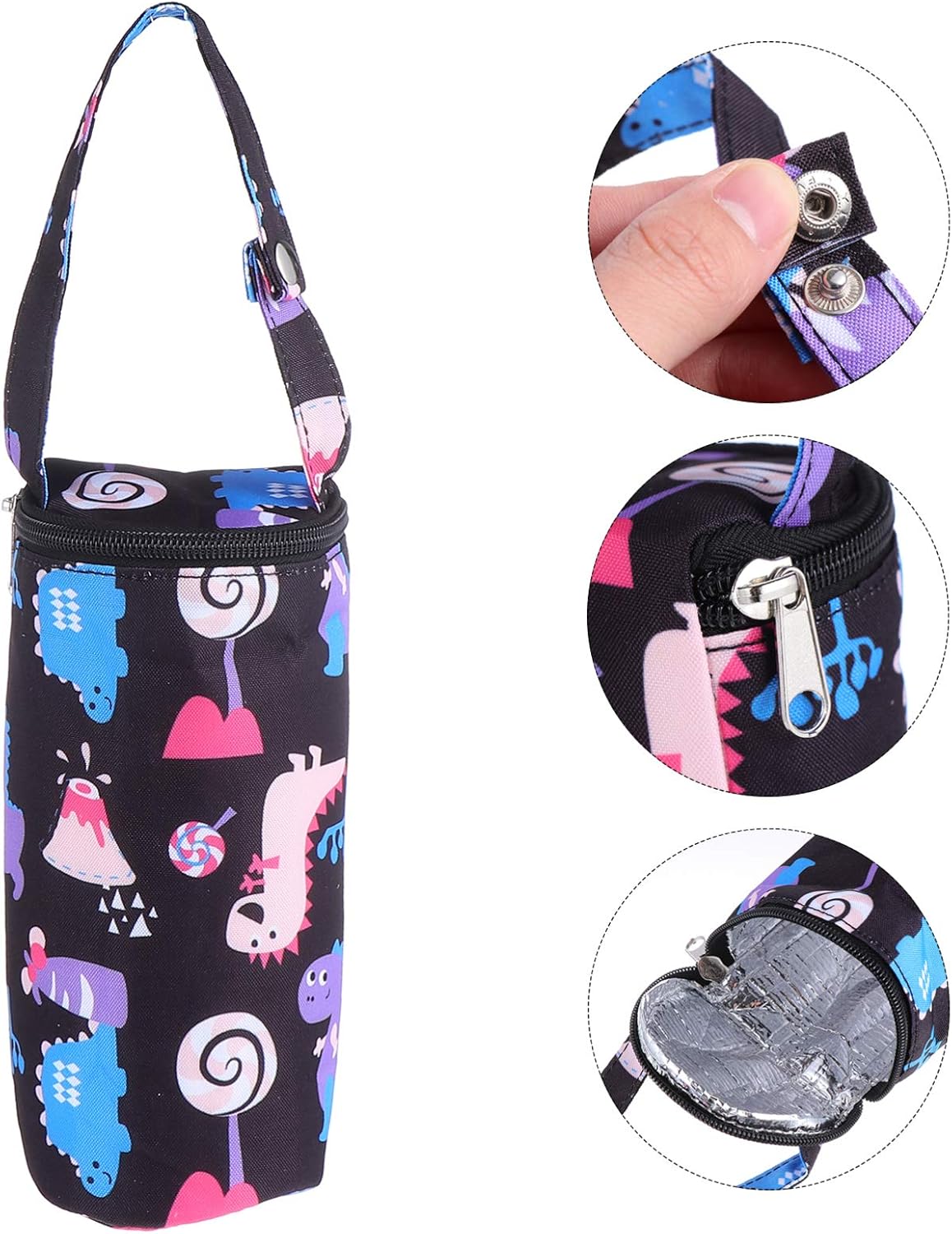 Kisangel Insulated Milk Bottle Carrier - Baby Water Bottle Strap Bag for Travel and Outdoor Use - Keep Warm Carrying Sleeve Pouch 20X12X1cm