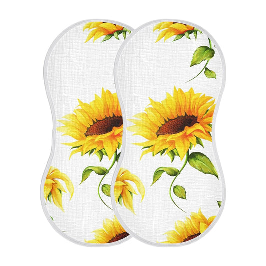 Muslin Baby Burp Cloths Set of 1, Soft Absorbent Big Sunflower Muslin Washcloths, Bibs, Face Towel for Newborn Boys Girls, 22 x 11 Inch