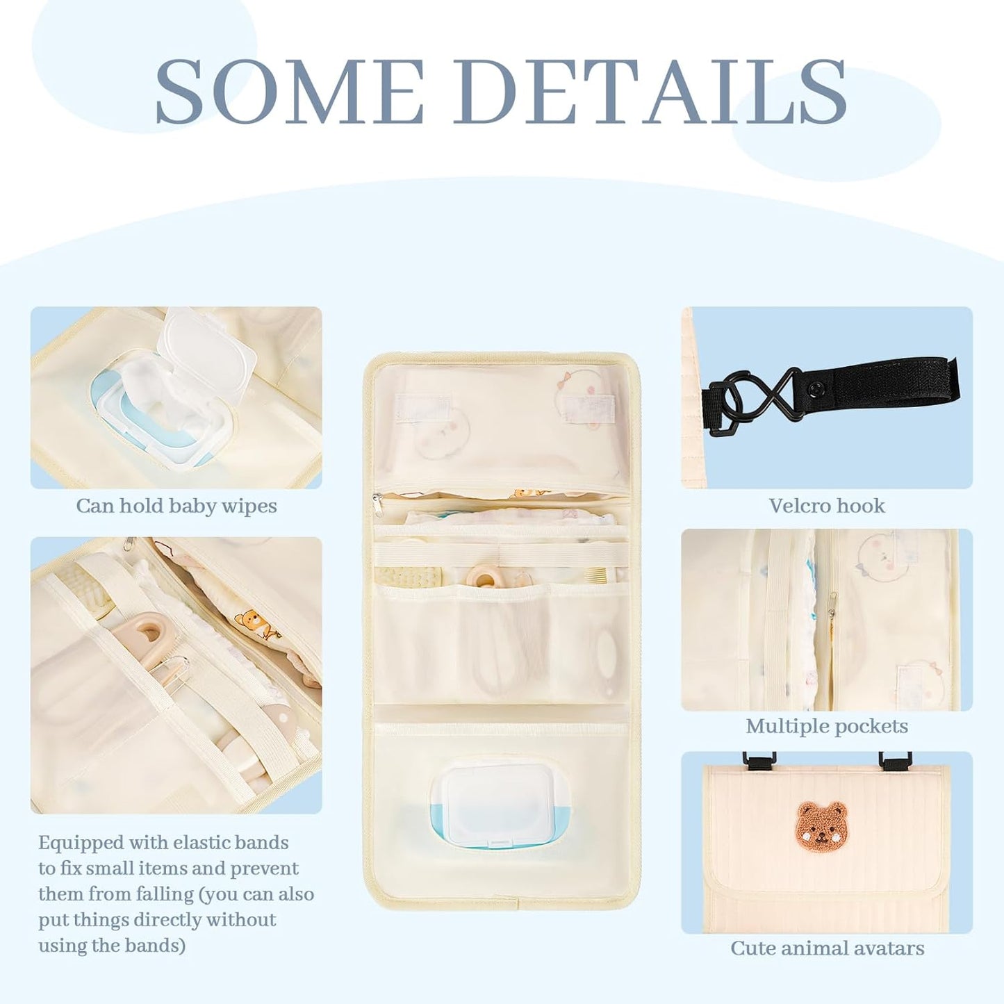 Diaper Bag Organizer,Foldable Small Diaper Pouch,Baby Travel Purse,Mom Bag for Outdoor
