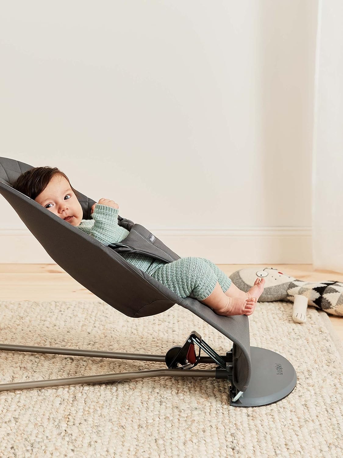 BabyBjörn Bouncer Bliss, Anthracite, Woven, Classic Quilt | 2-in-1 Adjustable Baby Bouncer Seat and Toddler Chair, Newborn to Toddler (8-29 lbs), 4 Positions, Lightweight & Portable