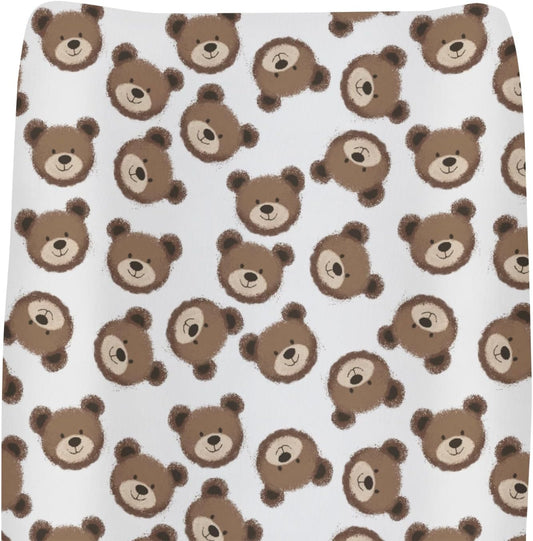 Neutral Boho Bears Changing Pad Covers for Baby Girls Boys Cute Brown Bear Fitted Change Table Covers Mats Watercolor Bears Soft Nursery Diaper Change Table Sheets for 32''×16'' Contoured Pad