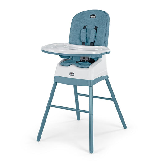 Chicco Stack® Hi-Lo 6-in-1 Multi-Use Convertible High Chair, Reclining High Chair for Babies and Toddlers Easy-Clean Baby Booster Toddler Seat Combo | Tide/Blue/Green