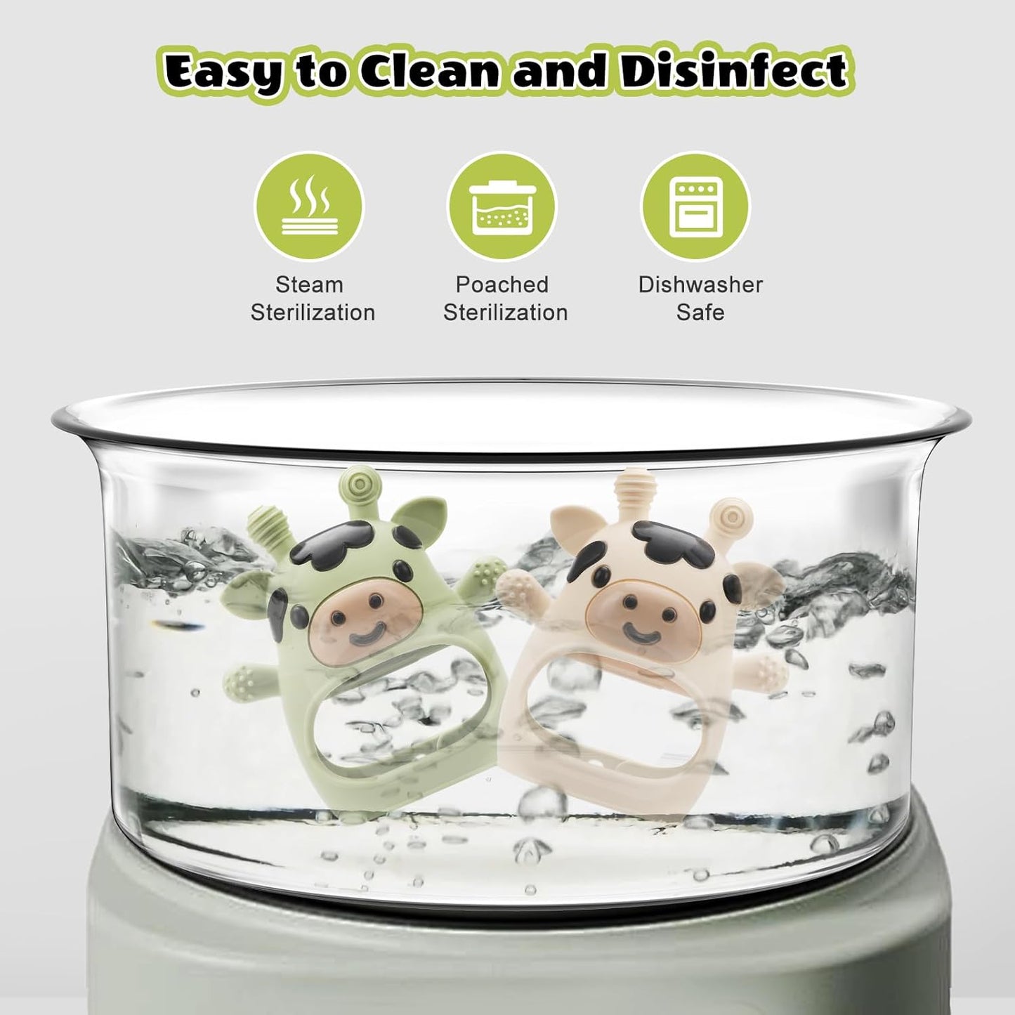 2 Pack Baby Teething Toys for 3-6 6-12 Months, Food Grade Silicone Infant Teether Mitten, Baby Essentials Teething Relief, Newborn Essentials Chew Toys for Sucking Needs