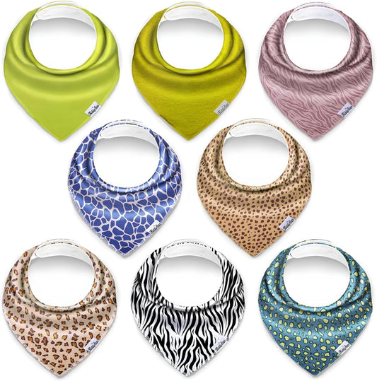 Organic Cotton Baby Bibs for Boys & Girls – Soft, Absorbent Teething & Drool Bibs - Adjustable Snaps for Toddlers