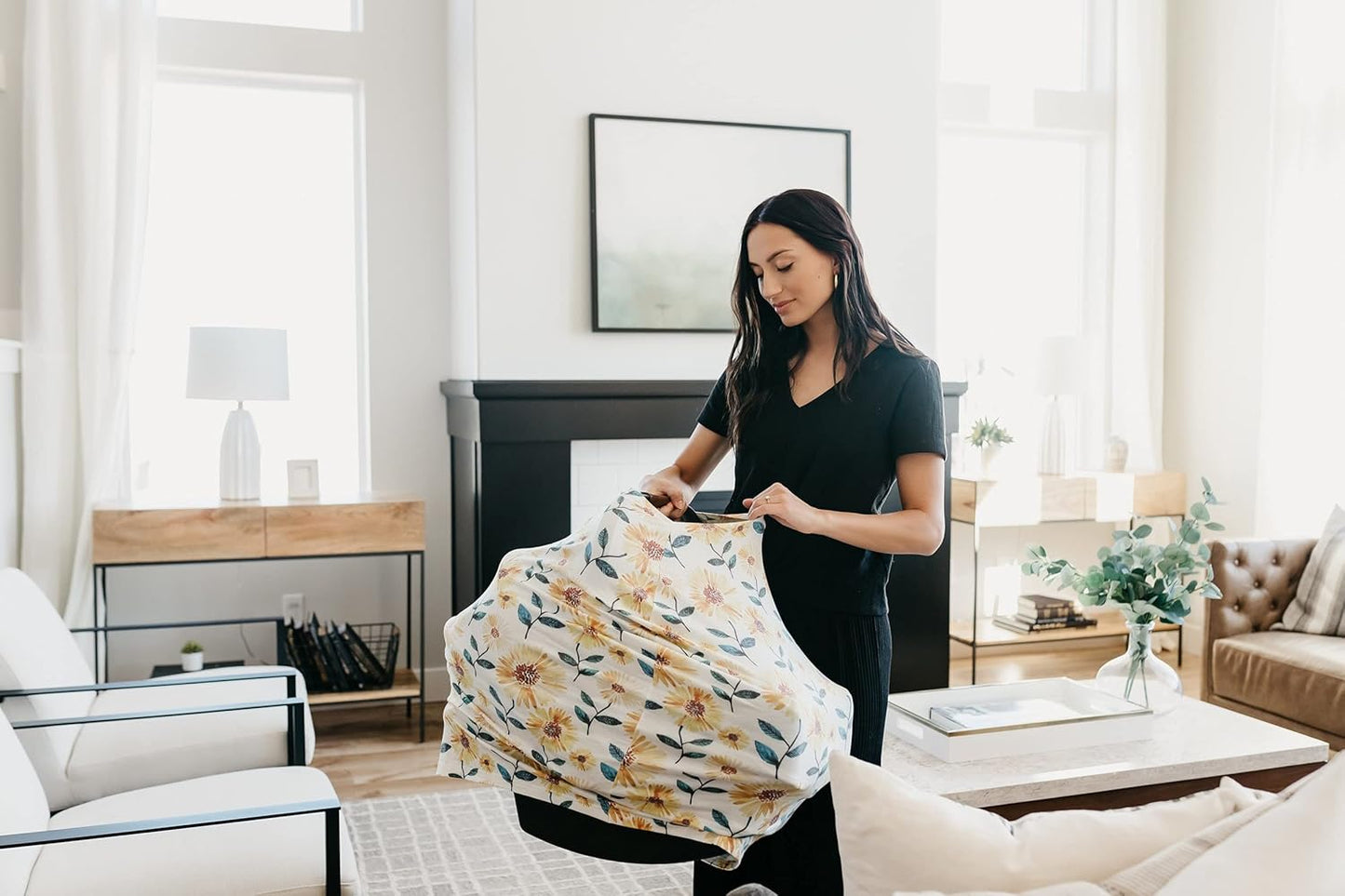 Sunnie Multi-Use Cover: Car Seat, Nursing & Stroller Cover - Stretchy Fabric, All-Season, Stylish Designs