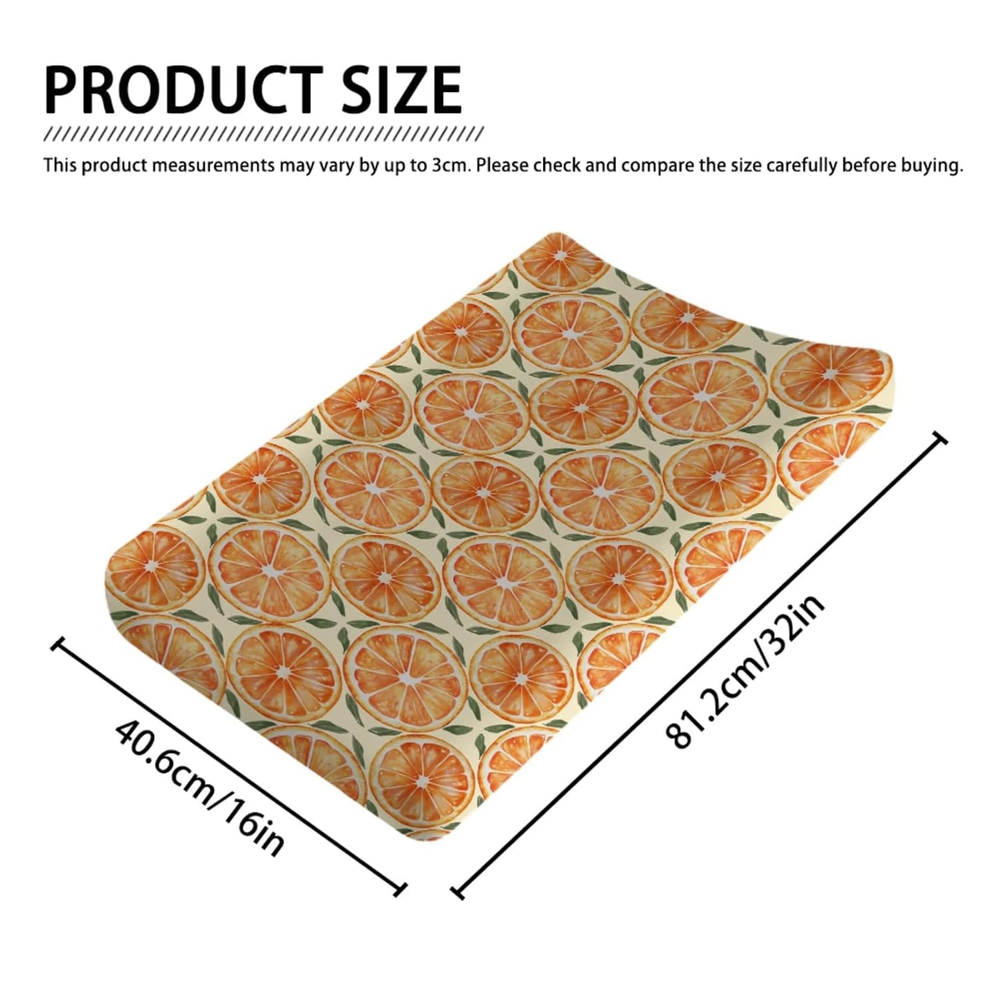 Cute Orange Sweet Baby Changing Pad Covers for Boy Girl 32''x16'' Orange Cream Party Fitted Diaper Change Table Mats Summer Tropical Fruits Soft Breathable Nursery Baby Cradle & Bassinet Sheets
