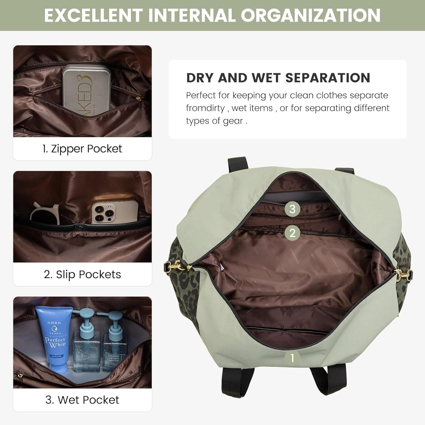 LOVEVOOK Weekender Bag, Large Travel Duffel Bag for Women with 2 Packing Cubes, Carry on Overnight Bag with Shoe Compartment, Mom Hospital Bags for Labor and Delivery