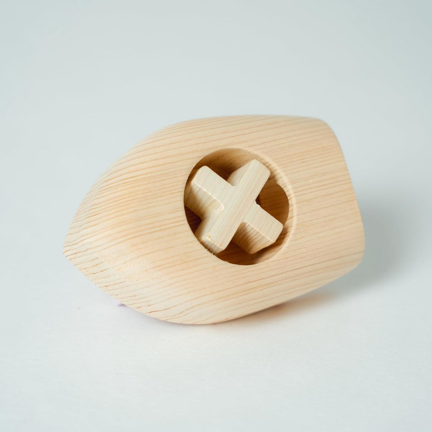 kiko+ Ofune Wind-Up Wooden Toy Boat| Made with Japanese Hinoki Cypress | Minimalist Wind-Up Toy for Kids (Pink)