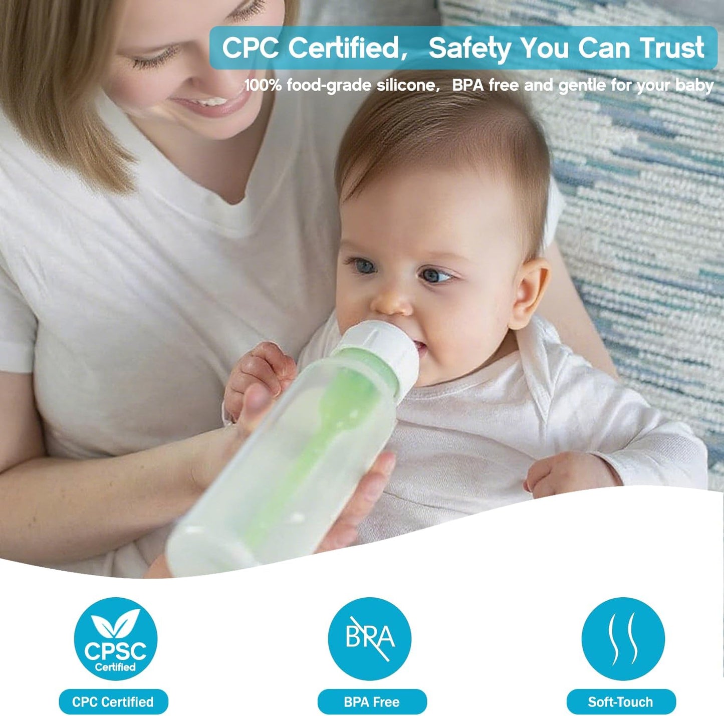 Sippy Straw Nipple for Dr. Brown's Narrow Baby Bottle & Glass Bottles and Narrow Sippy Spout Bottles,Leak-Proof Replacement Silicone Bottle Nipple BPA-Free, 8m+, 4 Count