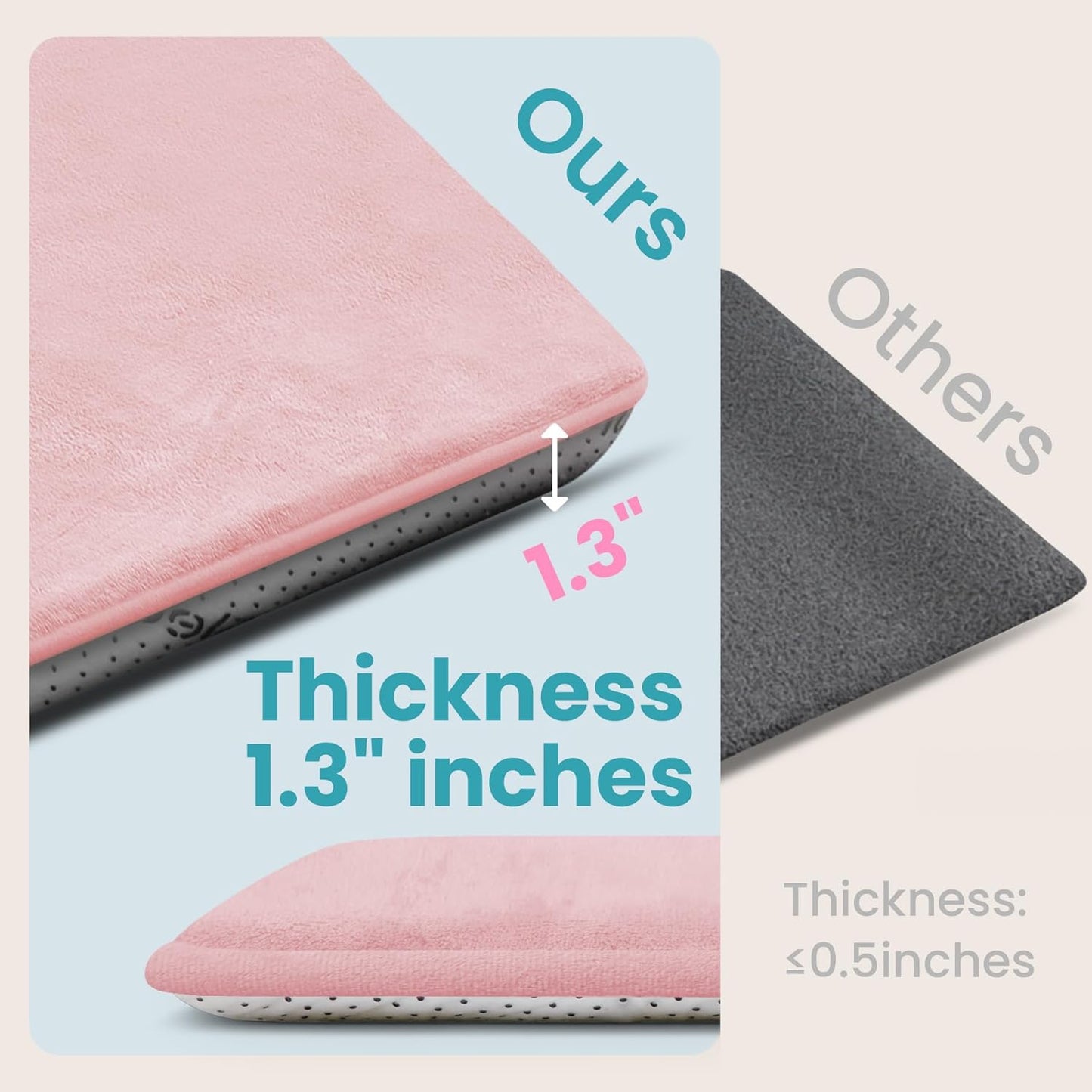 Baby Play Mat for Floor,1.3" Thick Elasti-Foam 50"×74" Playpen Mat for Tummy Time,Water Repellent Soft Coral Velvet for Toddler,Infant,Kids,Non-Slip Backing Safe for Crawling(Pink)