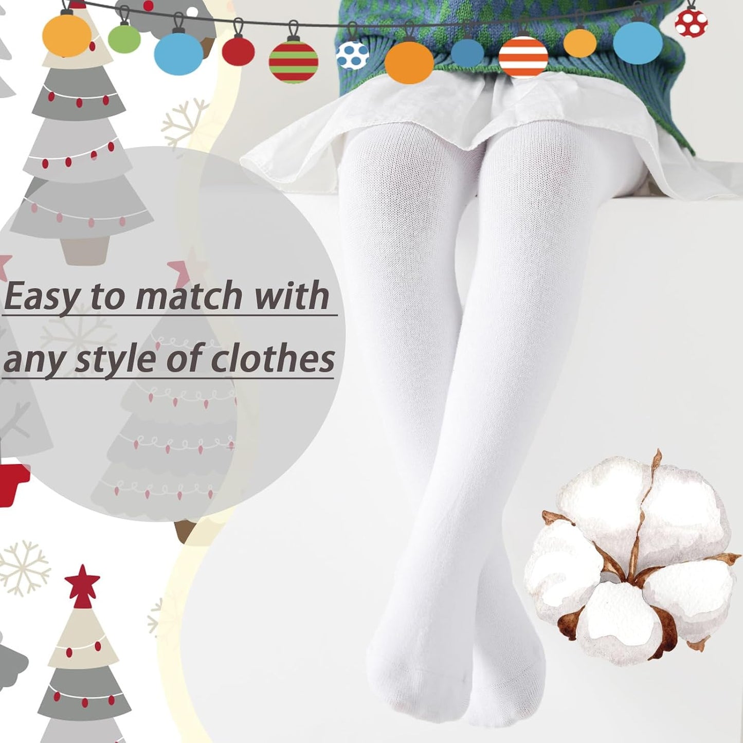 Mini angel Baby Tights Non Slip Baby Girl Tights Plain/Shoe-Look Leggings Seamless Pantyhose Warm Cotton Leggings Non-Skid