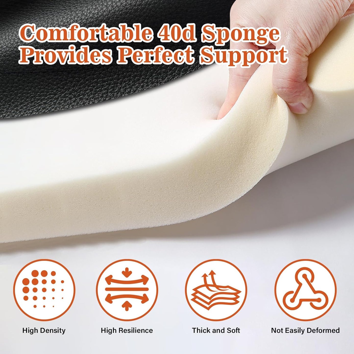 Adjustable Salon Booster Seat PU Leather Booster Seat for Salon Chair High Resilience Foam Barber Booster Seats for Hair Stylist, Beauty Salon Spa Equipment, 14.5"X11"X6.2"