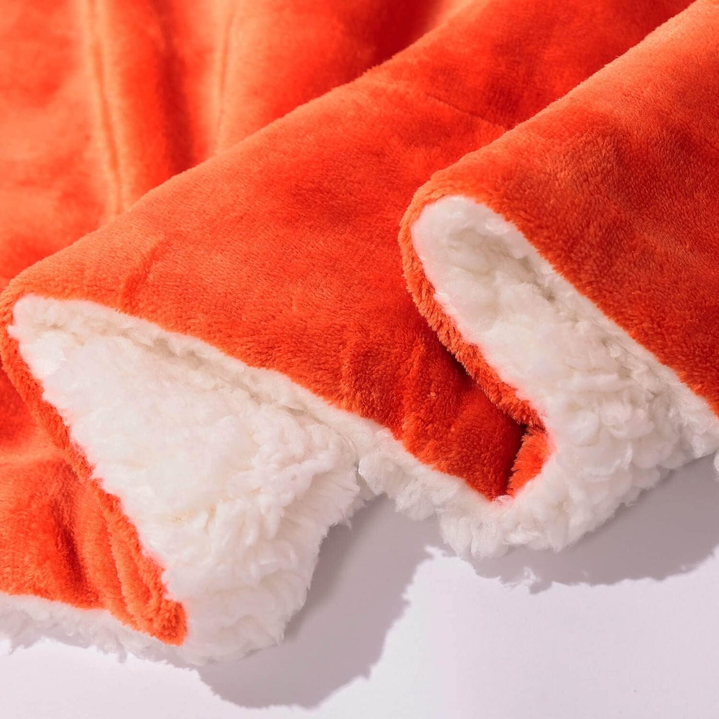 NANPIPER Sherpa Blanket King Fleece Bed Blankets Soft and Warm Fuzzy Microfiber,Orange 90"x108"